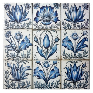 Delft Tile Blue and White Tile Kakelplatta