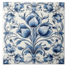 Delft Tile Blue and White Tile Kakelplatta