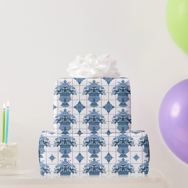 Delft Tile Mönster Presentpapper (Festgåvor)