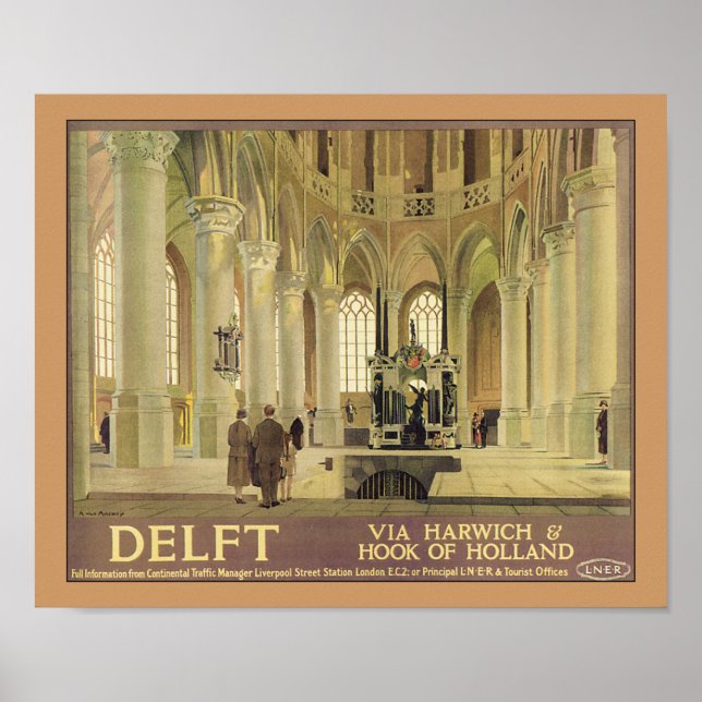 Delft - via Harwich & Krok i Nederländerna Poster (Framsidan)