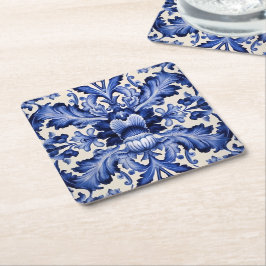 Delft Ware Blue Flower Underlägg Papper Kvadrat
