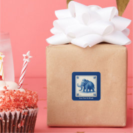 Delft Wooly Mammoth Fyrkantigt Klistermärke