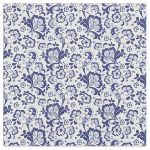 Delfts Blauw Delft Blue Blommigt Nederländska Br Tyg