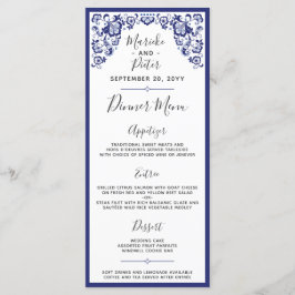 Delfts Blauw Delft Blue Dutch Bröllop Midu Menu Meny