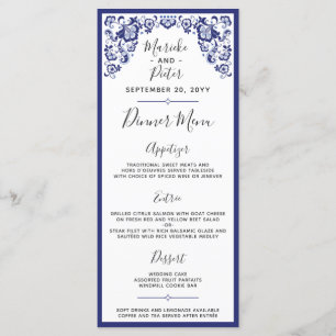 Delfts Blauw Delft Blue Dutch Bröllop Midu Menu Meny