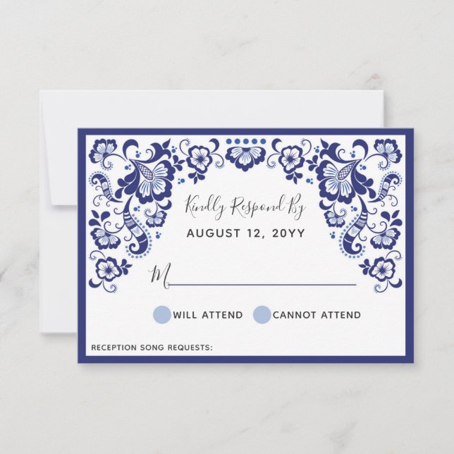 Delfts Blauw | Delft Blue Dutch Bröllop OSA Card Kort (Framsida)