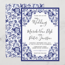 Delfts Blauw | Delft Blue Dutch Wedding Investigat Inbjudningar