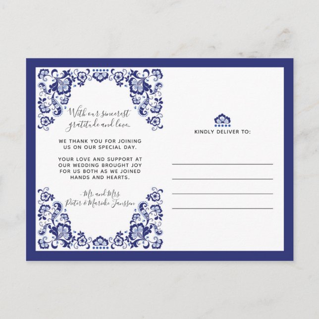 Delfts Blauw | Enfoto av Delft Blue-Tack Vykort (Framsida)