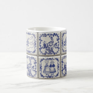 Delfts Blauw Mönster Tiles Kaffemugg