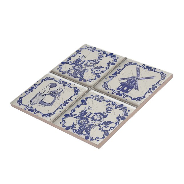 Delfts Blauw Mönster Tiles Kakelplatta (Sidan)