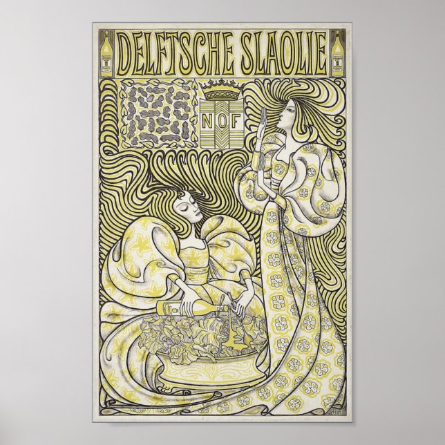 Delftsche Slaolie art nouveau Poster (Framsidan)