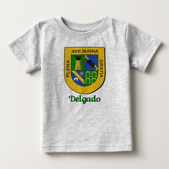 Delgado Family Shield Infant Organic Creeper Tee (Framsida)