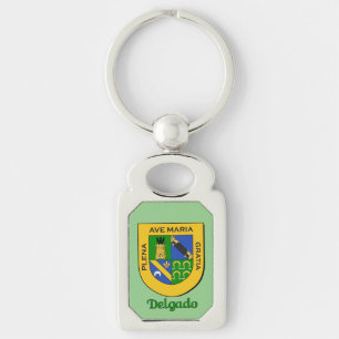 Delgado Historical Shield Rektangulärt Silverfärgad Nyckelring