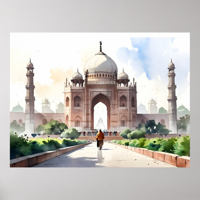 Delhi akvarellkonst poster (Framsidan)