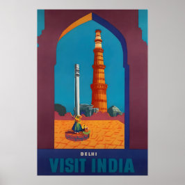 Delhi Art Indien Resa Poster Indisk Tryck 