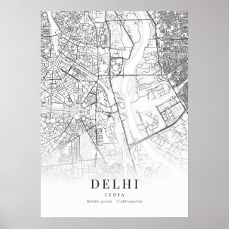 Delhi City Karta Poster