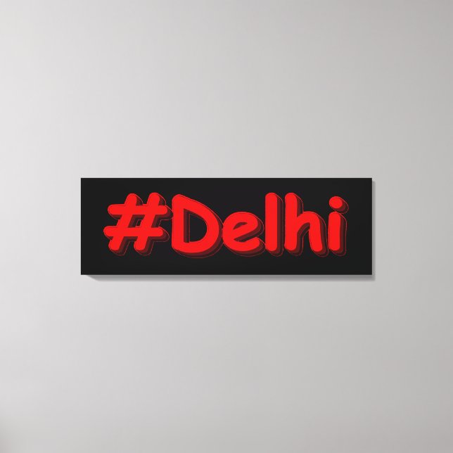 "#Delhi" Cute Design. Köp nu Canvastryck (Framsida)