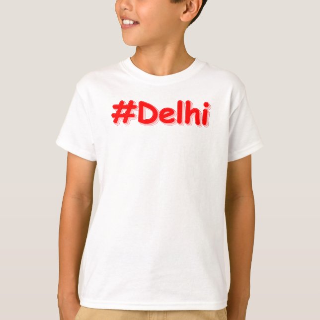 "#Delhi" Cute Design. Köp nu T Shirt (Framsida)