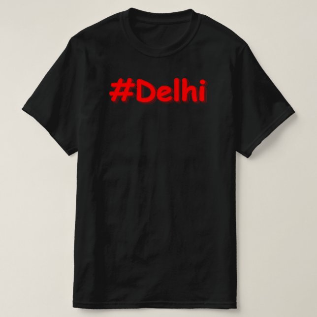 "#Delhi" Cute Design. Köp nu T Shirt (Design framsida)