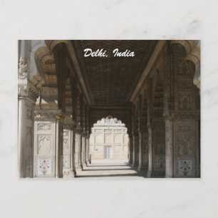 Delhi fort marmorkolonner vykort