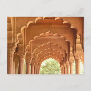 delhi fort rödbågar vykort