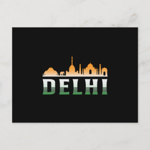 Delhi India City Cityscape Skyline Resa Funny Gift Vykort