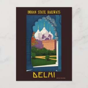Delhi India Vintage affisch 1930 Vykort