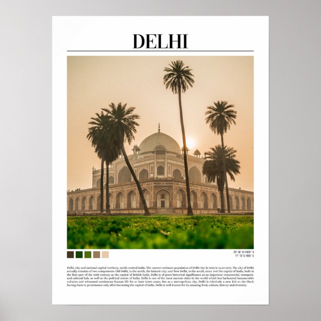 Delhi - Indien Poster (Framsidan)