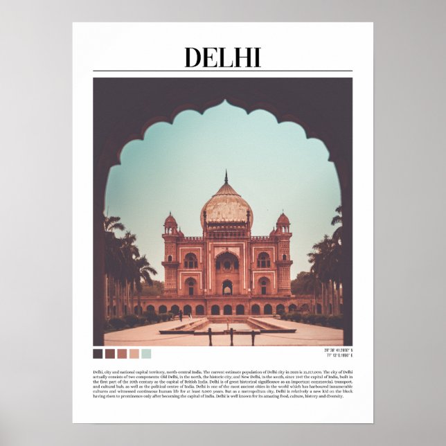 Delhi - Indien Poster (Framsidan)