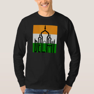 Delhi Indien Silhuett Taj Mahal Souvenir Indien Fl T Shirt