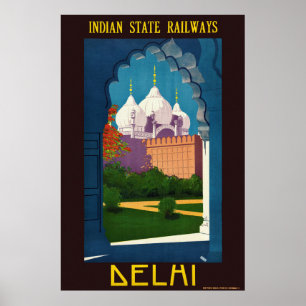 Delhi Indien Vintage affisch 1930