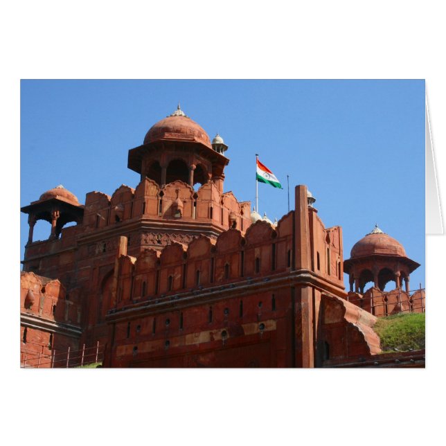 delhi red fort hälsningskort (Framsidan Horizontal)