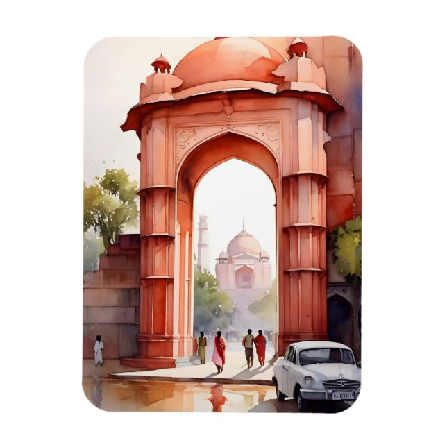 Delhi vattenfärgskonst magnet (Vertikal)