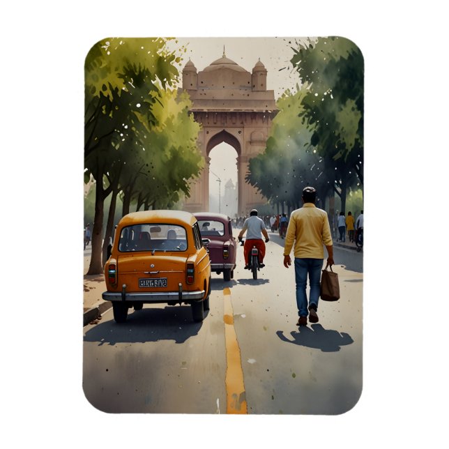 Delhi vattenfärgskonst magnet (Vertikal)
