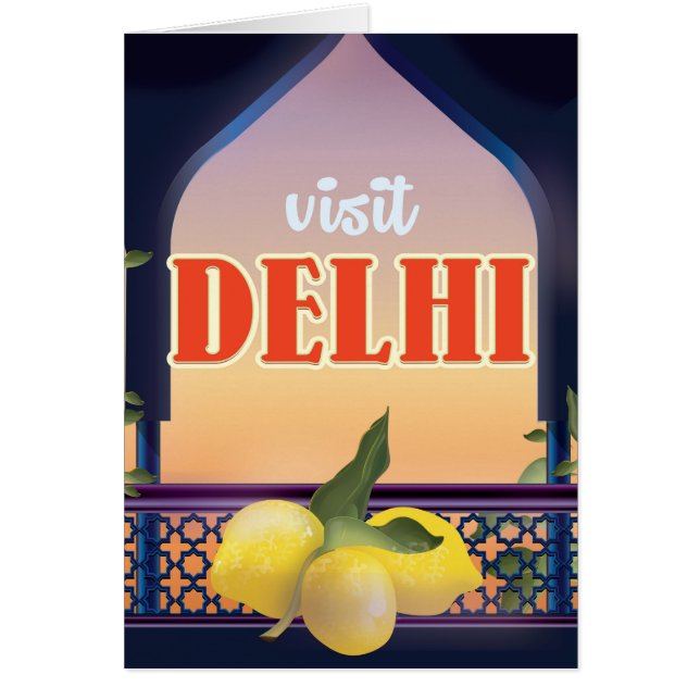 Delhi Vintage Resa Print. Hälsningskort (Framsidan)