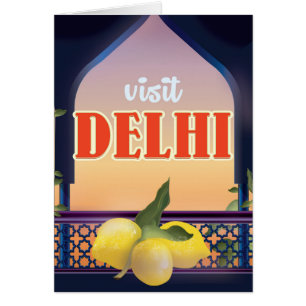 Delhi Vintage resor Print. Hälsningskort