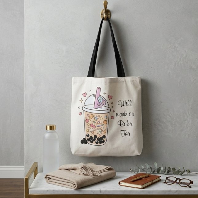 delicacy poise look bubble tea style custom name tygkasse (Skapare uppladdad)