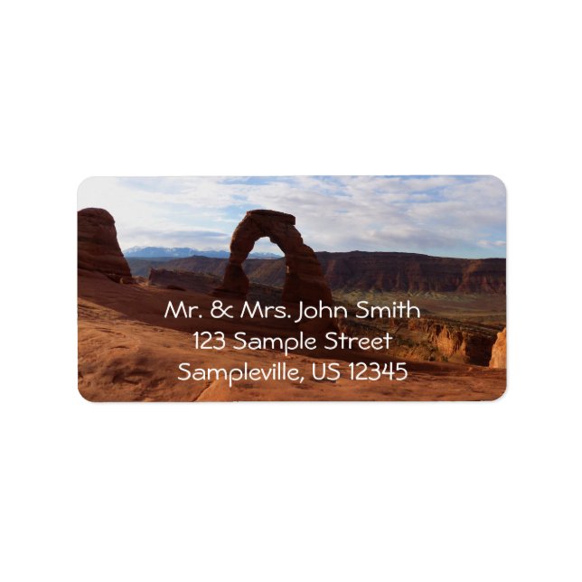 Delicate Arch I i Arches nationalpark Adressetikett (Framsidan)