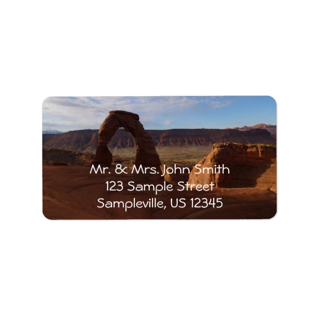 Delicate Arch II vid Arches nationalpark Adressetikett (Framsidan)