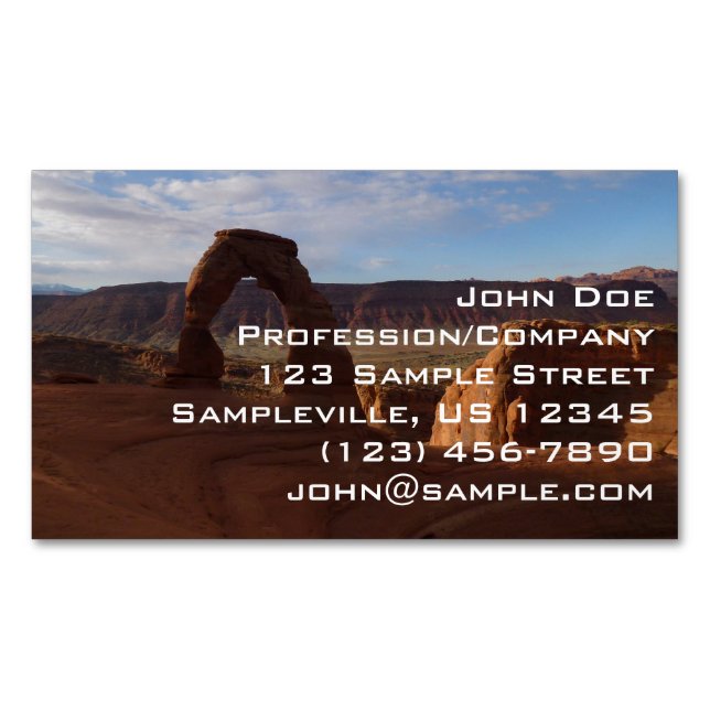Delicate Arch II vid Arches nationalpark Magnetiska Visitkort (Framsida)