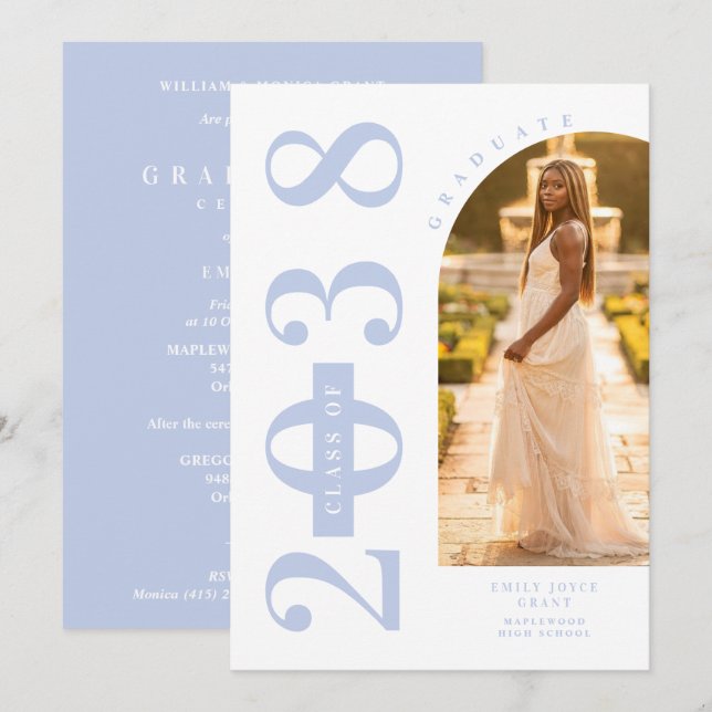 Delicate Arch MInimalist Grad Light Blue Shades  Inbjudningar (Fram/baksida)