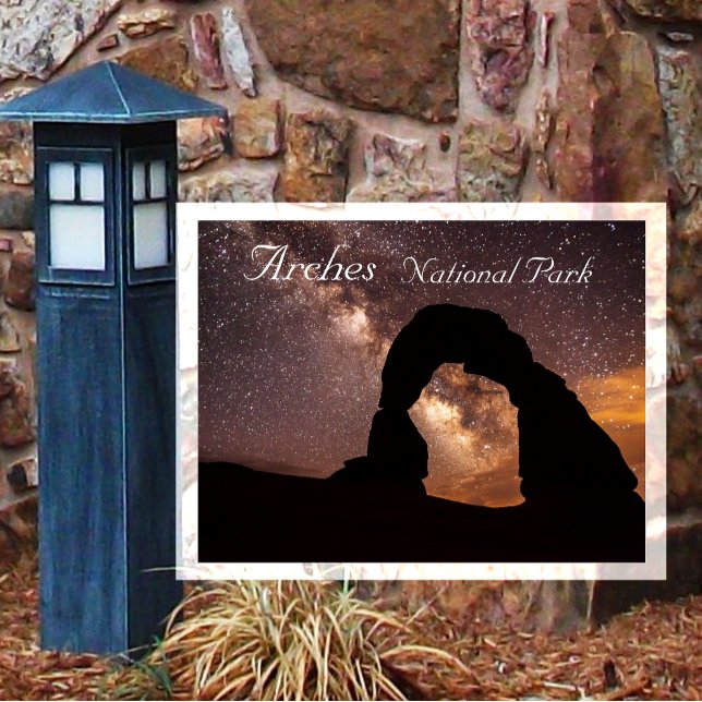Delicate Arch Under Starry Sky Arches NP Postcard Vykort (Skapare uppladdad)