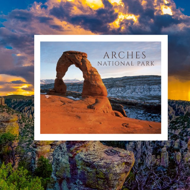 Delicate Arch, vintersvy, Arches NP Vykort (Skapare uppladdad)