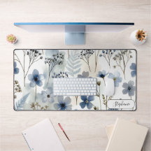 Delicate Blue Botanical Organic Custom