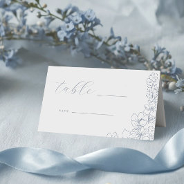 Delicate Blue Floral Wedding Table Placeringskort