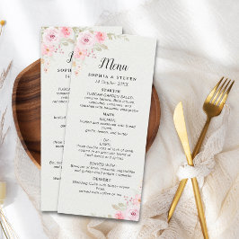 Delicate Blush Roses Wedding Theme Program