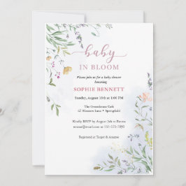Delicate Floral Baby Shower Invitation Inbjudningar
