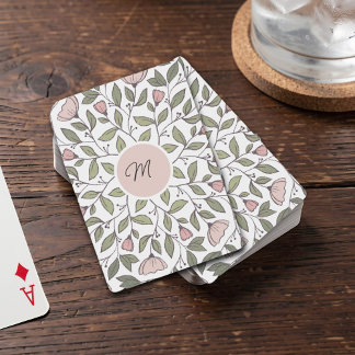 Delicate Floral Custom Monogram  Casinokort