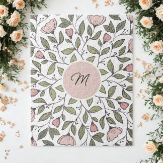 Delicate Floral Custom Monogram Pussel