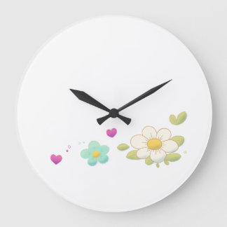 Delicate Floral Illustration Wall Clock – Nature Stor Klocka